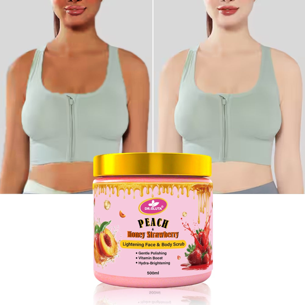 Peach & Strawberry Body Scrub Lightening Face Skin Care Whitening Body Scrub 500ml