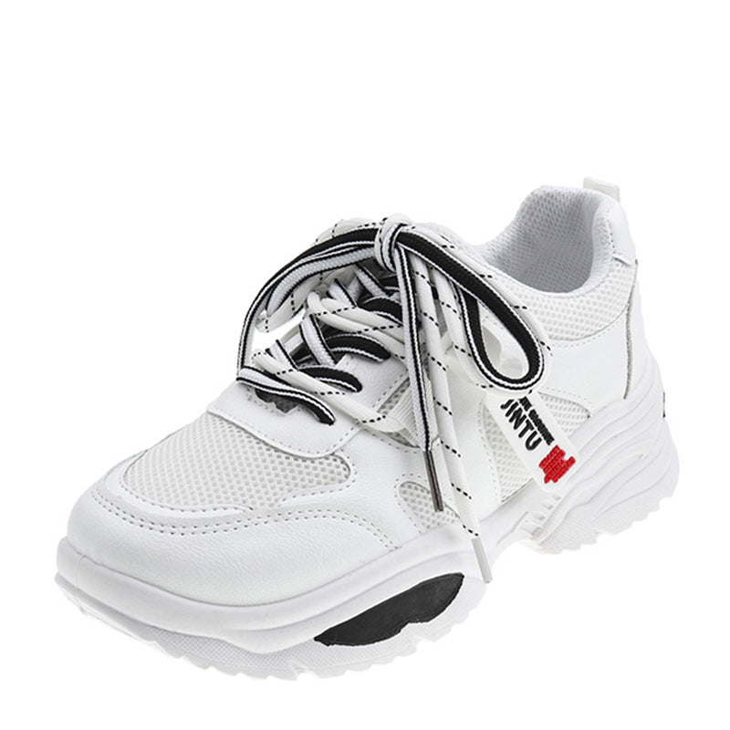 Platform sports white shoes
