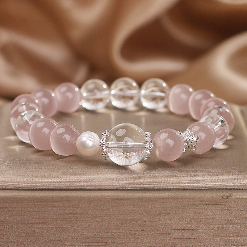 Gentle White Opal Pearl Grace Beaded Bracelet Girlfriends' Gift