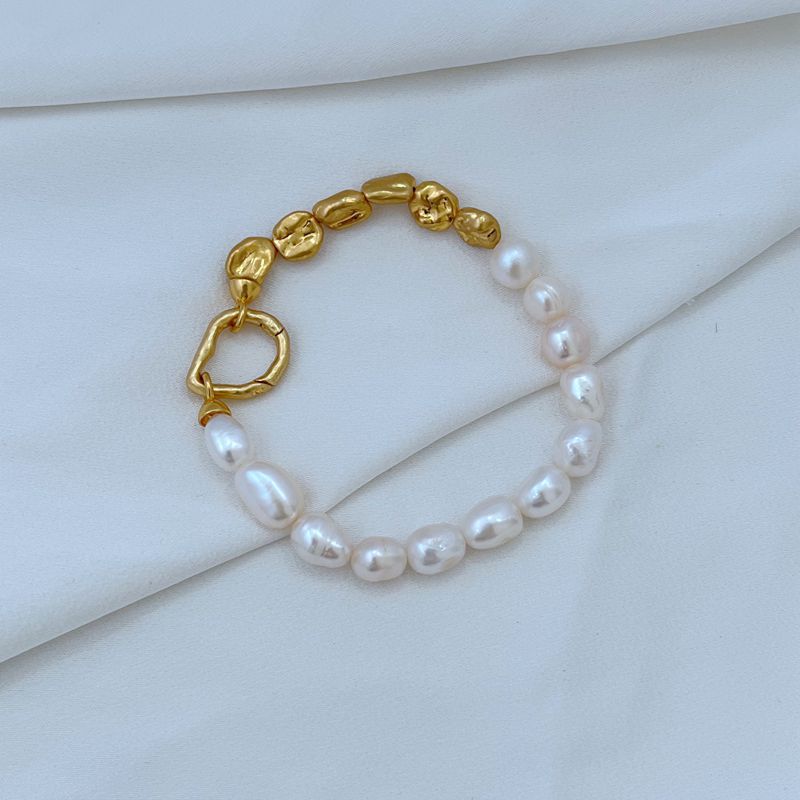 Light Luxury Gentle Elegant Style Irregular Baroque Freshwater Pearl Bracelet Necklace