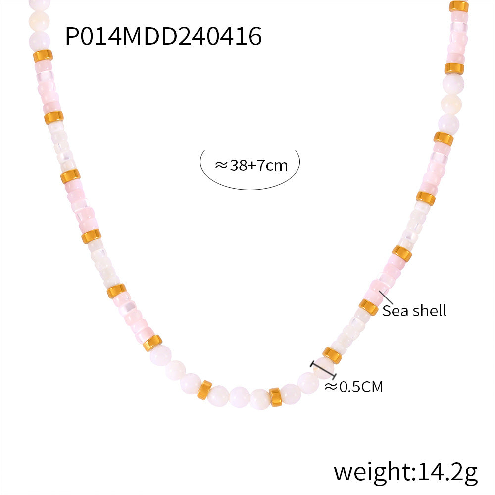 French Elegance Gentle Casual Style Jewelry Shell Beaded Design Sense