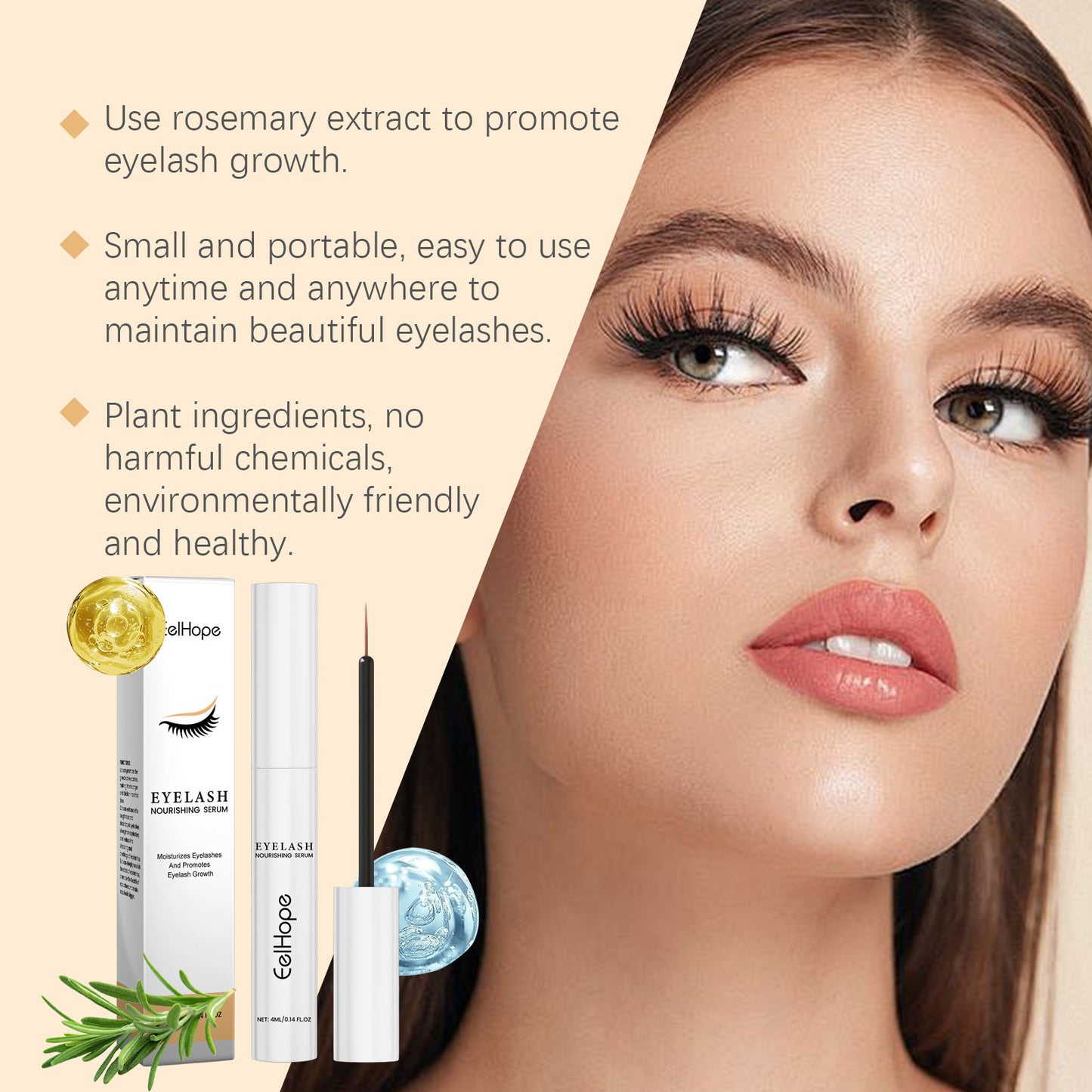 Eyelashe Gentle Moisturizing Black Long