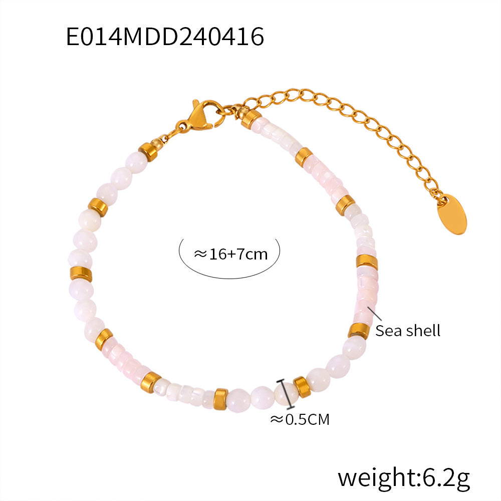 French Elegance Gentle Casual Style Jewelry Shell Beaded Design Sense
