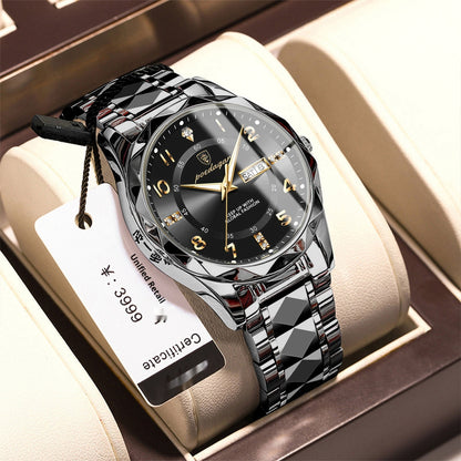 Men's Waterproof Double Calendar Luminous Quartz Watch