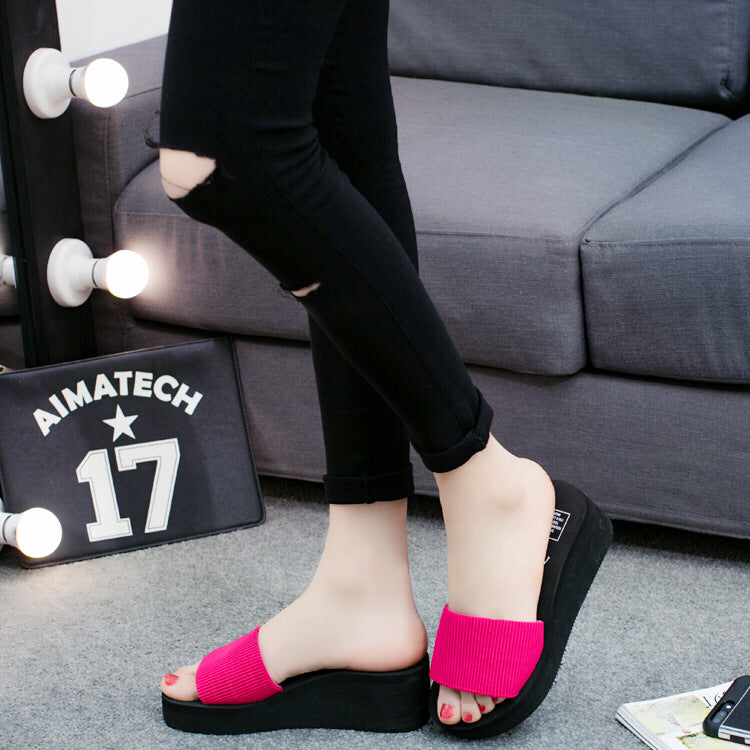 New elastic flat bottom slope with a lady sandals and slippers in wholesale trade platform