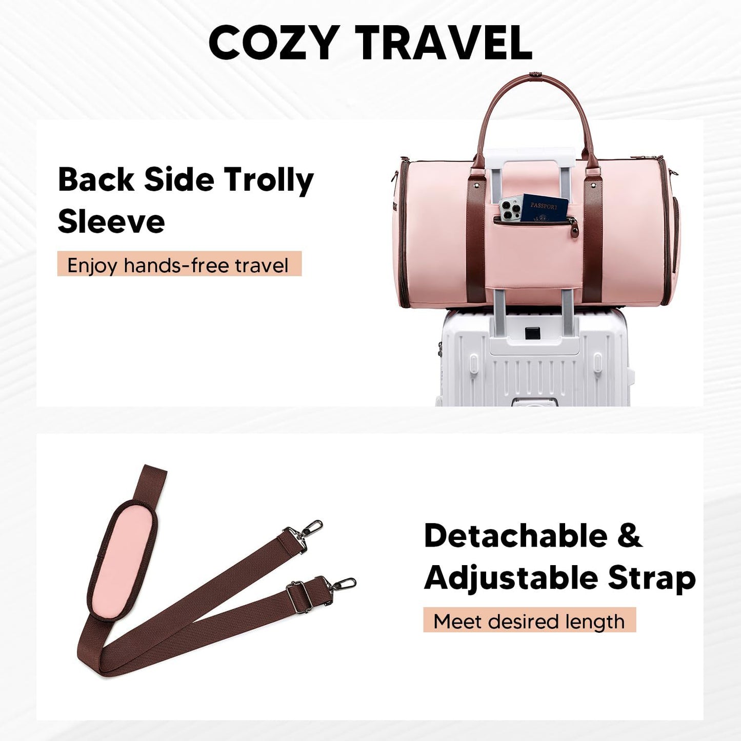 Travel Carrying Clothing Luggage Bag Convertible Garment Bag