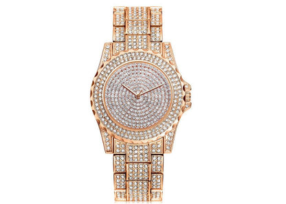 Fashion Bling Casual Ladies Female Quartz Gold Watch Crystal Diamond