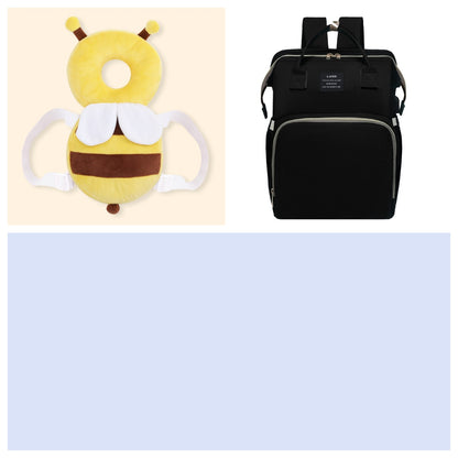 Multifunctional Maternity Diaper Backpack Upgraded With Removable Mosquito Net Large Capacity Foldable Infants Baby Crib Waterproof Nappy Mother Bag For Travel