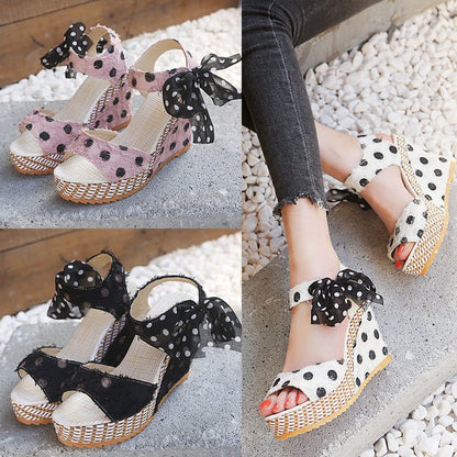 Lace fish mouth high heel sandals