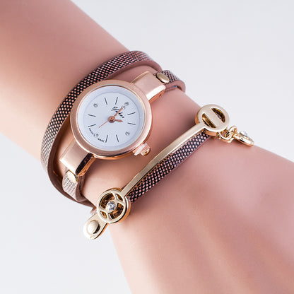 Casual three-winding bracelet watch