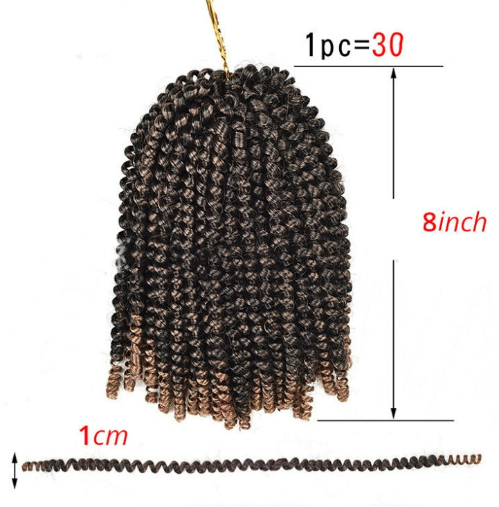 Chemical fiber wig small spring roll