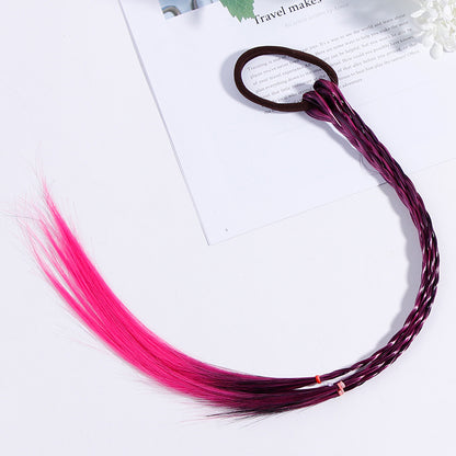 Princess Fashion Girl Wig With Braid Hair Ring Headdress For Children
