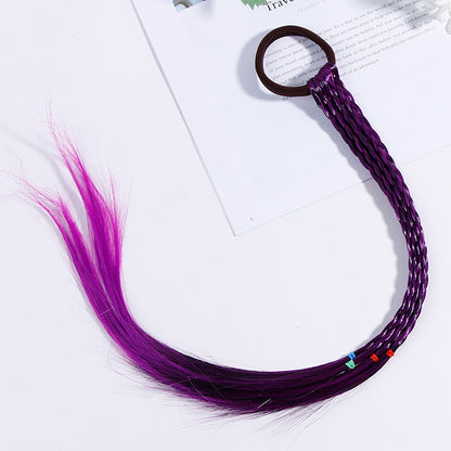Princess Fashion Girl Wig With Braid Hair Ring Headdress For Children
