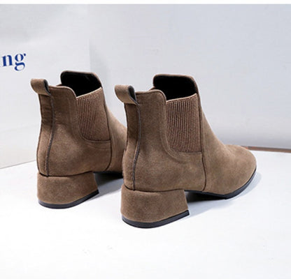 Rough heeled boots