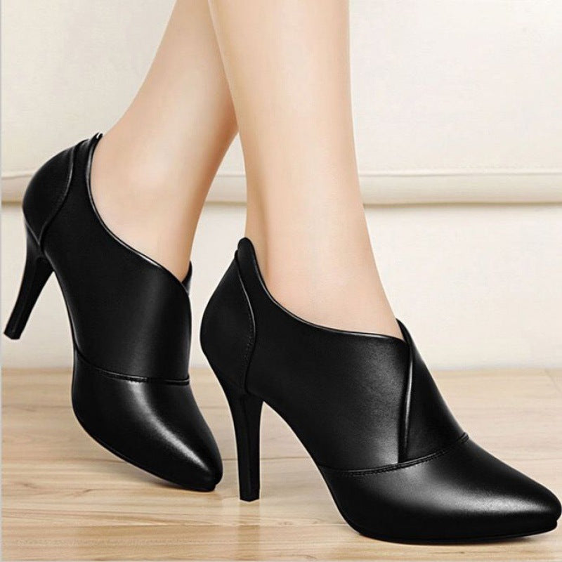 European And American Spring And Autumn New Stiletto Women'S Shoes Waterproof Platform High Heels Trendy All-Match
