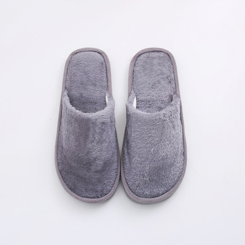 Plush Indoor Home Autumn And Winter Wooden Floor Warm Cotton Slippers