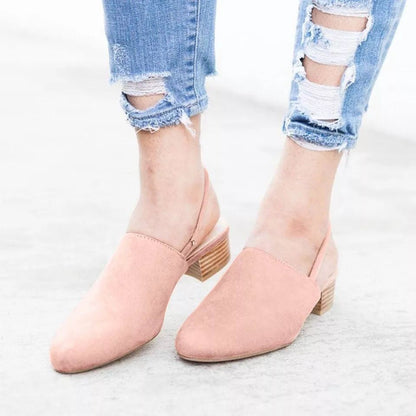 Sandals Women's Summer New Style Mid-heel Buckle Thick-heeled High Heels