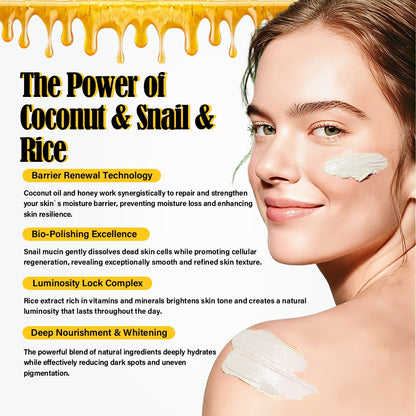 Coconut & Snail & Rice Body Scrub Whitening Skin Care Lightening Face Anti-aging 500ml