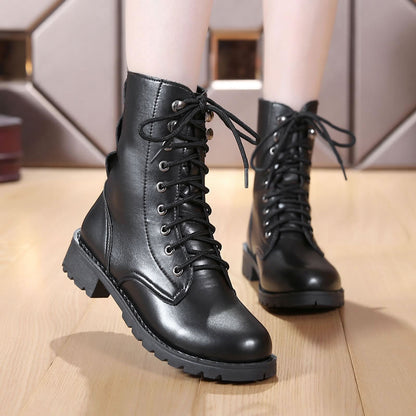 Side zip platform motorcycle booties