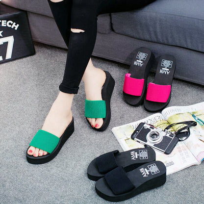 New elastic flat bottom slope with a lady sandals and slippers in wholesale trade platform
