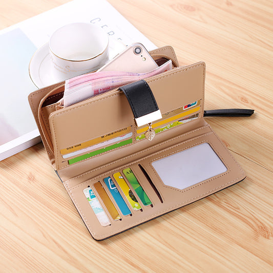 Women Purse Female Long Wallet Gold Hollow Leaves Pouch Handbag For Women Purse Card Holder Portefeuille Femme