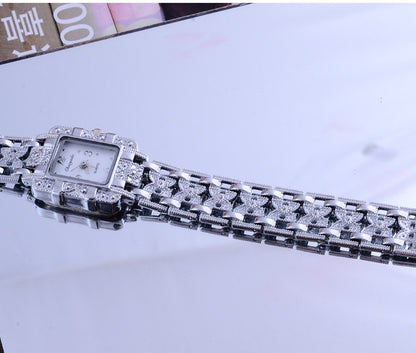 Roman Style Watch Square Diamond-studded Steel Watch 68 Movement Watch
