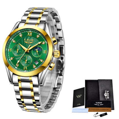 Stainless steel waterproof watch
