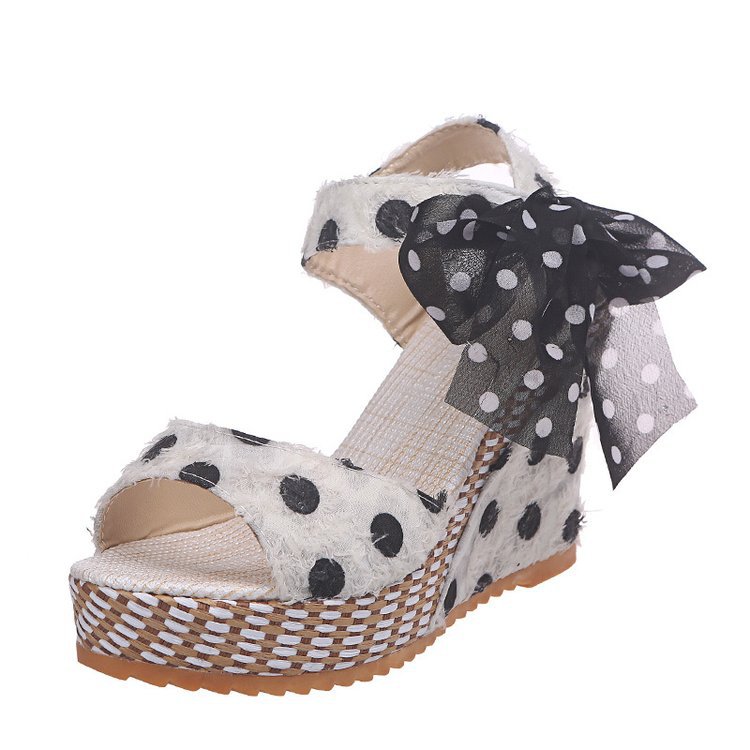 Lace fish mouth high heel sandals