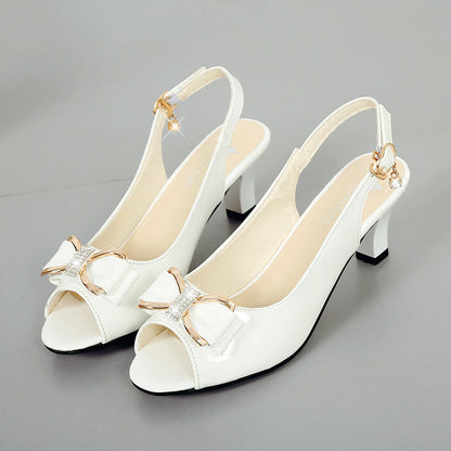 Women's Casual Peep Toe Plus Size Shoes With Buckle