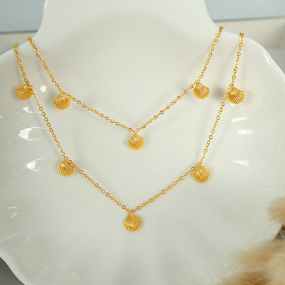 Light Luxury Small Shell Pendant Necklace Gentle Elegant All-match Non-fading