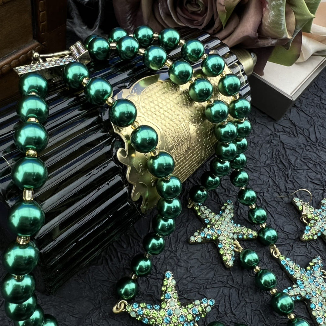 Retro Fashion Elegant Gentle Lady Style Full Five-pointed Star Pearl
