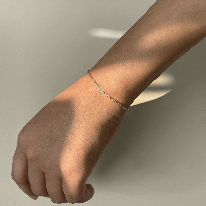 14k Gold Superfine Gentle Wave Chain Bracelet