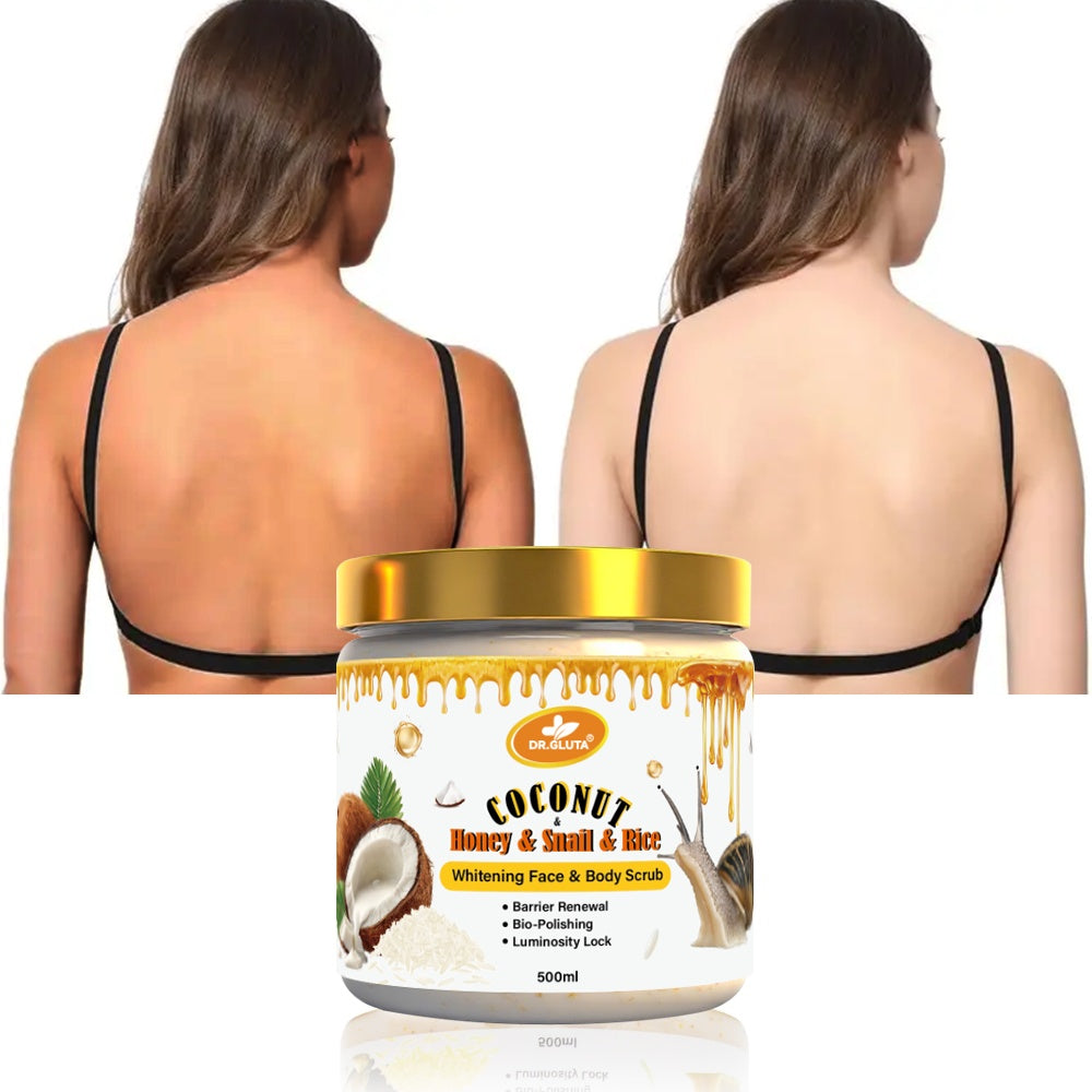 Coconut & Snail & Rice Body Scrub Whitening Skin Care Lightening Face Anti-aging 500ml
