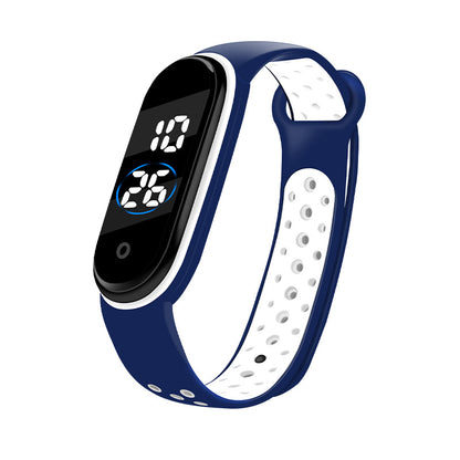 Two-color Band Electronic Watch Youth Sports Watch Boy Swimming Waterproof Led Student Watch
