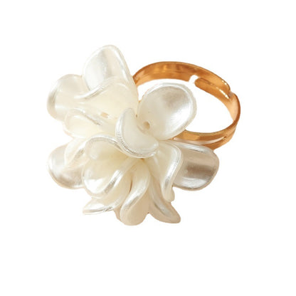 Style Exaggerated Personalized Fashion Elegant French Gentle Camellia Ring