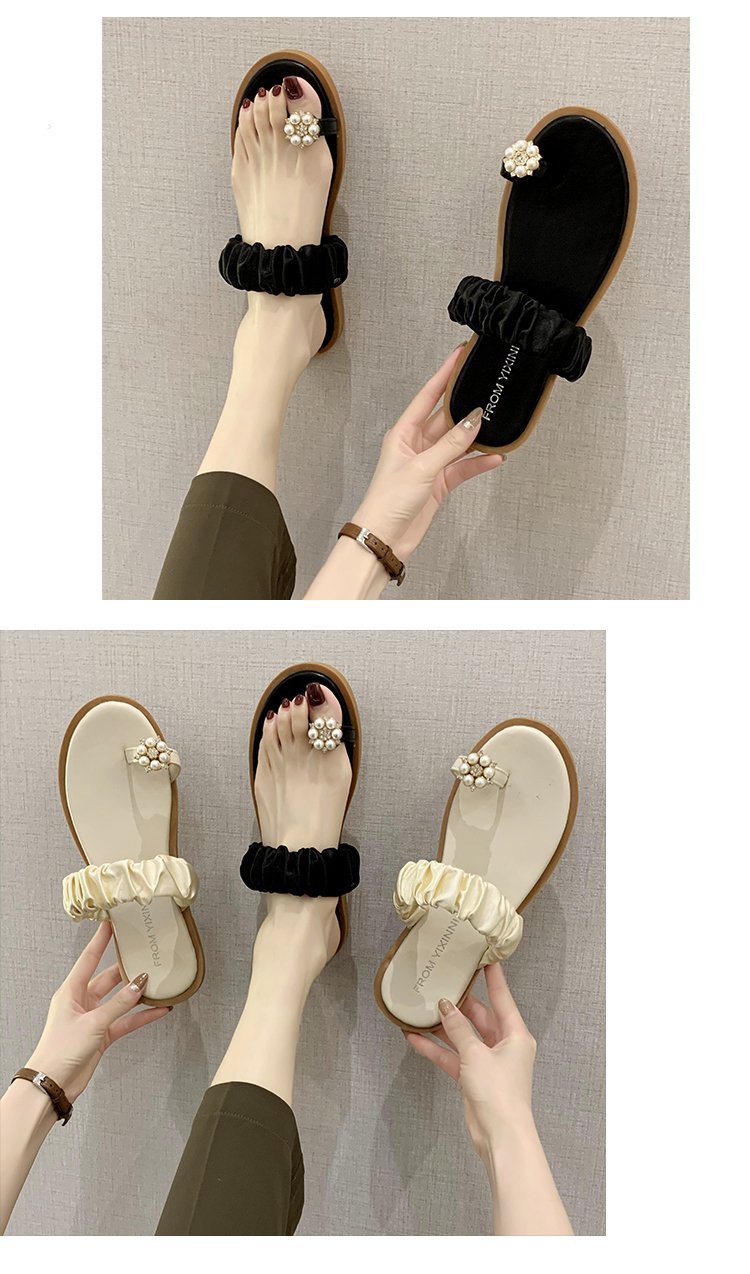 Flower pearl slippers