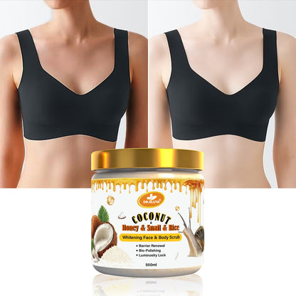 Coconut & Snail & Rice Body Scrub Whitening Skin Care Lightening Face Anti-aging 500ml