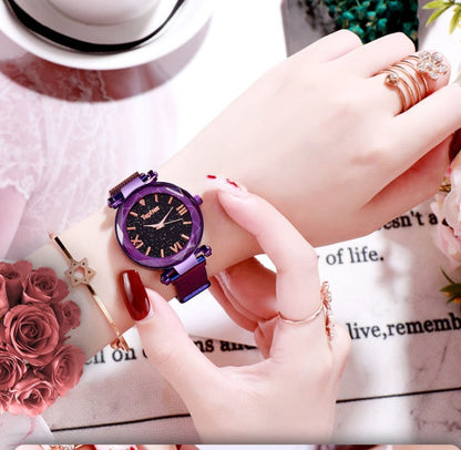 Star lazy magnet buckle quartz watch