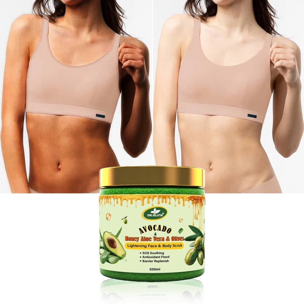 Avocado & Olives Body Scrub Lightening Face Skin Care Whitening Body Surub 500ml