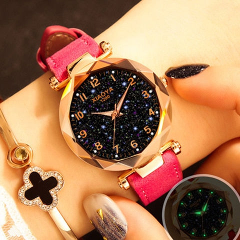 Mode Frauen Uhren Beste Verkaufen Star Sky Zifferblatt Uhr Luxus Rose Gold frauen Armband Quarz Handgelenk Uhren Neue dropshipping