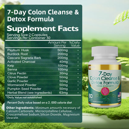7-Day Colon Cleanse & Detox Formula Capsulese
