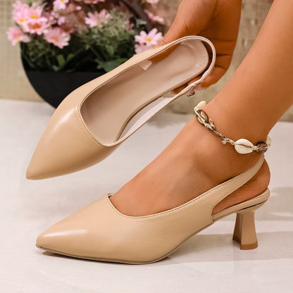 Pointed Toe Sandals Women's Mid Heel