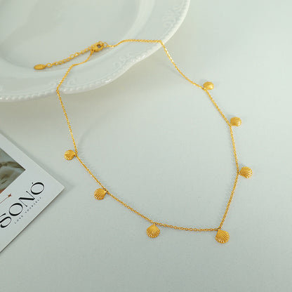 Light Luxury Small Shell Pendant Necklace Gentle Elegant All-match Non-fading