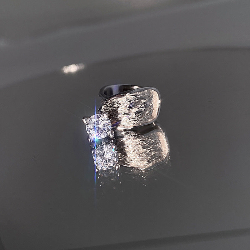 New Trendy Zircon Geometric Ear Clips Women's Light Luxury And Gentle