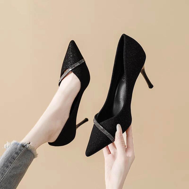 Women's Stiletto Pointed Toe Low-cut High Heels