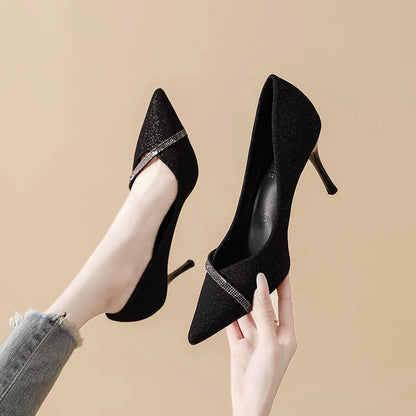 Women's Stiletto Pointed Toe Low-cut High Heels