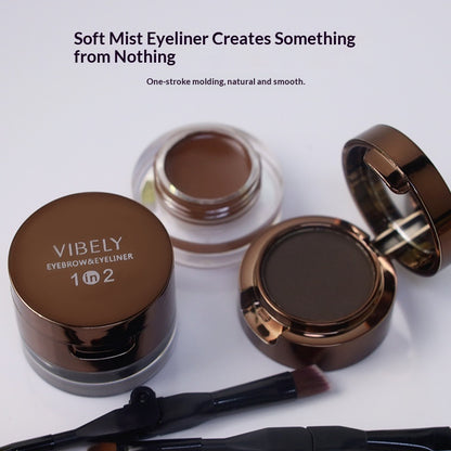 Waterproof Sweat-proof And Smudge-proof 2-in-1 Dual-color Eyeliner And Brow Gel