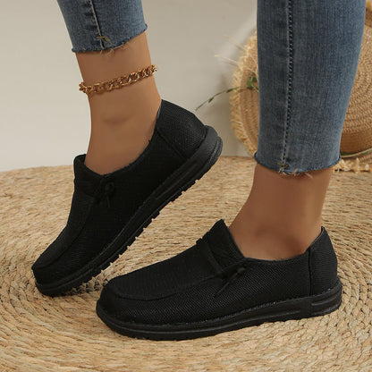 Women's Casual Lace Up Flat Plus Size Slip-on Loafers
