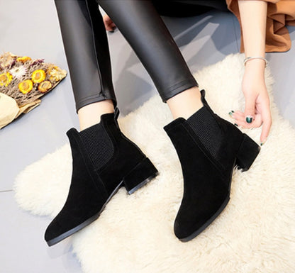 Rough heeled boots