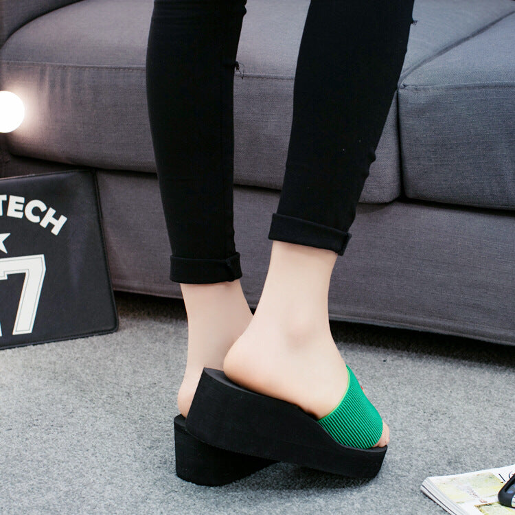 New elastic flat bottom slope with a lady sandals and slippers in wholesale trade platform